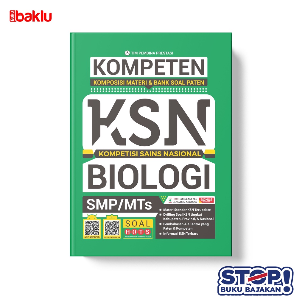 TERBARU BUKU KOMPETEN PATEN KOMPETISI BIOLOGI SMP / KSN BIOLOGI SMP/ SOAL HOTS KSN BIOLOGI SMP/ ARRU