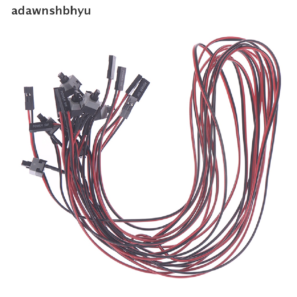 Adawnshbhyu 10pcs Kabel Saklar Tombol Power Panjang 50cm Untuk PC Switch Reset Daya Komputer