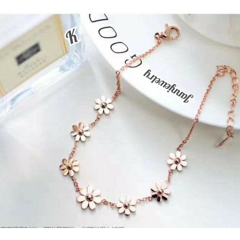 Gelang titanium asli new flower