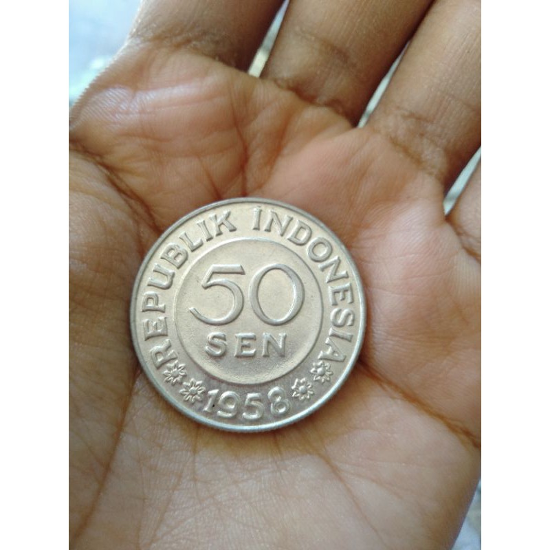 koin 50 sen tahun 1958 koin kuno