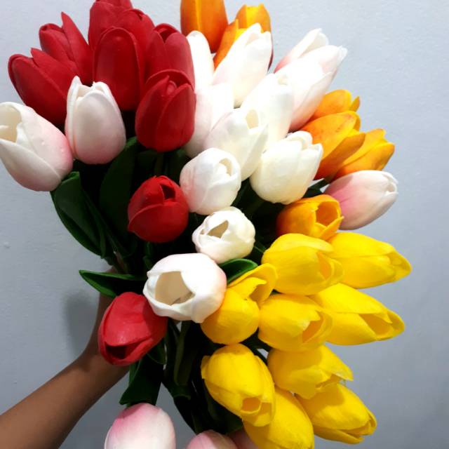 1pc bunga tulip mini murah tulip arificial tulip plastik/ tulip latex / tulip artificial