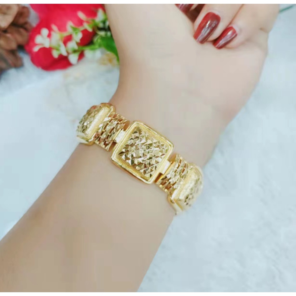 Gelang Xuping Lapis Emas 24K Perhiasan Fashion F44-47 (lebar 25mm)