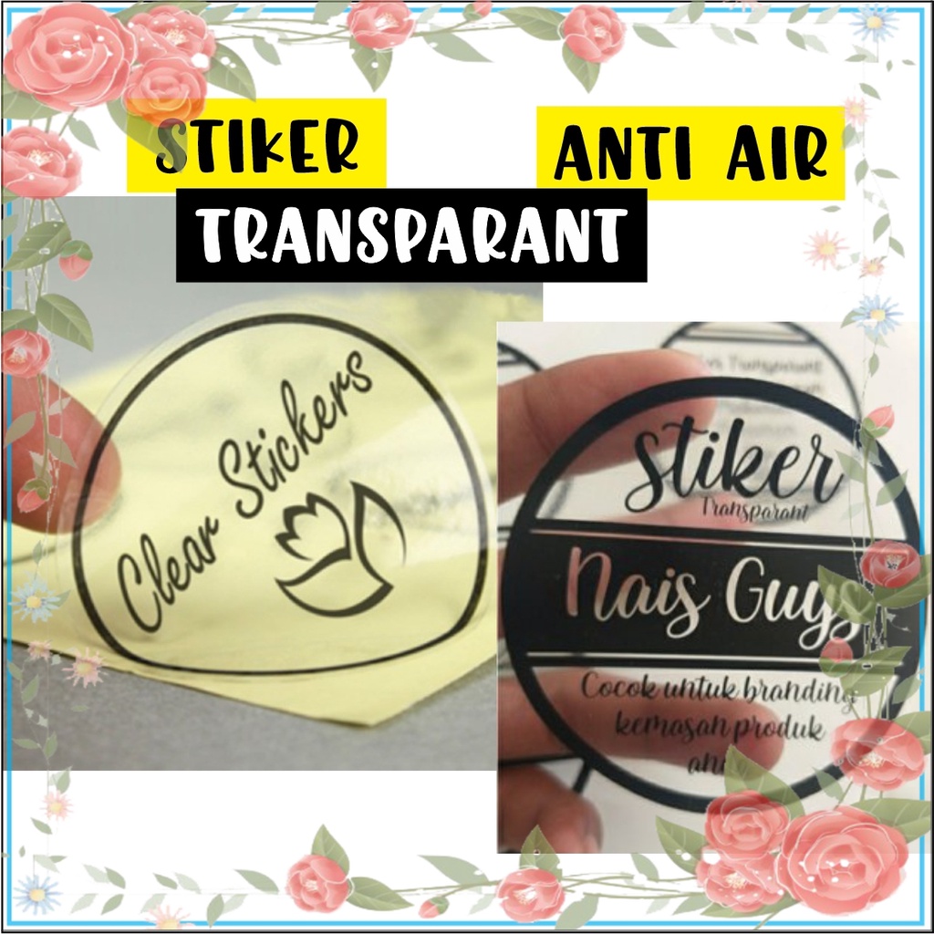 

Stiker Custom Label Bulat TRANSPARAN Label Kemasan Makanan Minuman VINYL Stiker