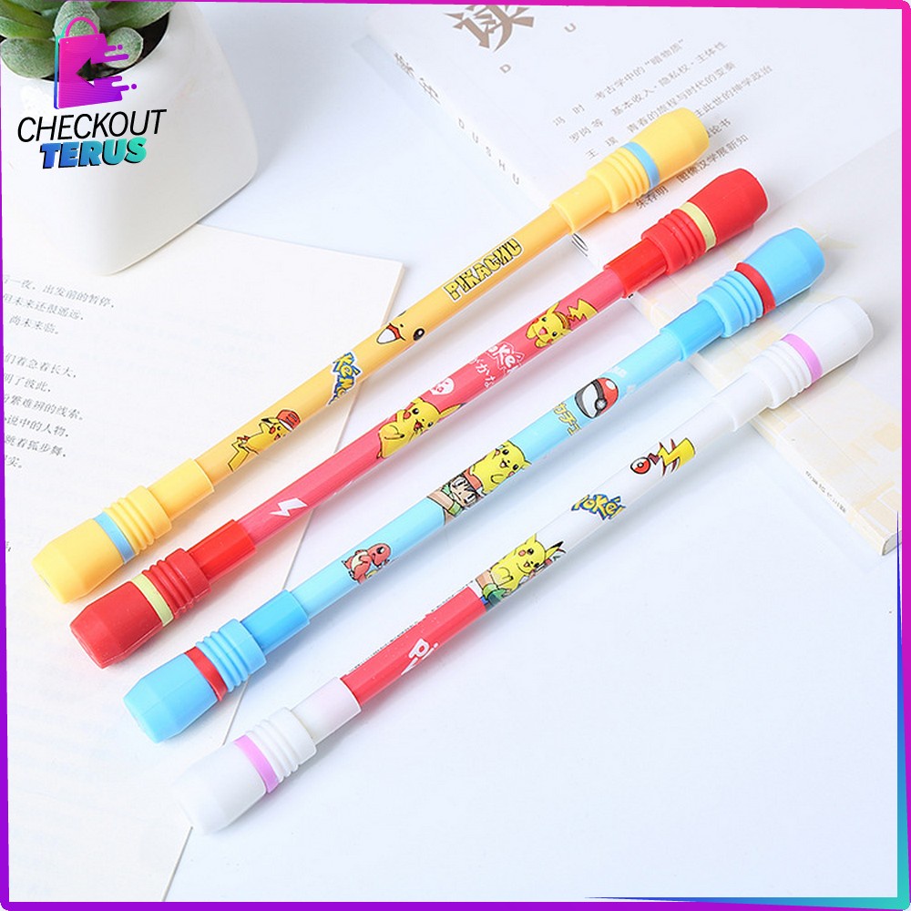 CT A38 Pena Pulpen Putar Mainan Anak Pen Spinner Balance Pulpen Putar Karakter Anti Stress Alat Tulis Pulpen Jel