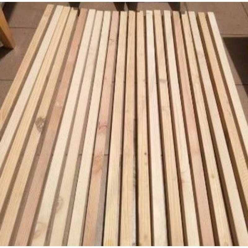reng kayu jati belanda  2x2x50xm sudah halus, kayu stick pinus atau jati belanda