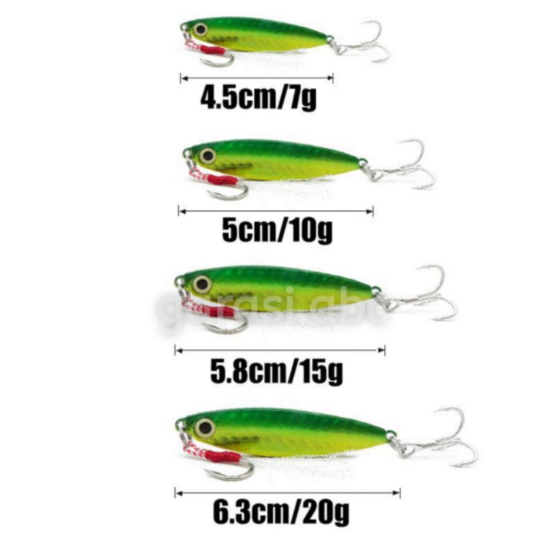 Metal Jig Fishing Assist Hook Sinking Umpan Pancing Spoon Lure Micro Casting Trebel Ikan Tenggelam UL Ultra Light Jigging Relix Nusantara Mino Palsu Kail Artifisial Artificial Tiruan Kakap GT Baronang Tuna Bandeng Barakuda Kakap Kue