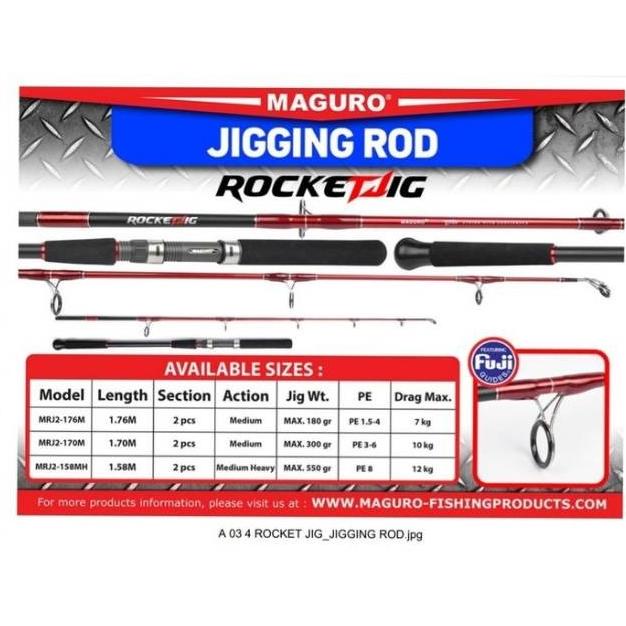 Joran Maguro ROCKET JIG PE 1.5-4 | 3-6 | 8 | Jigging Pancing Laut