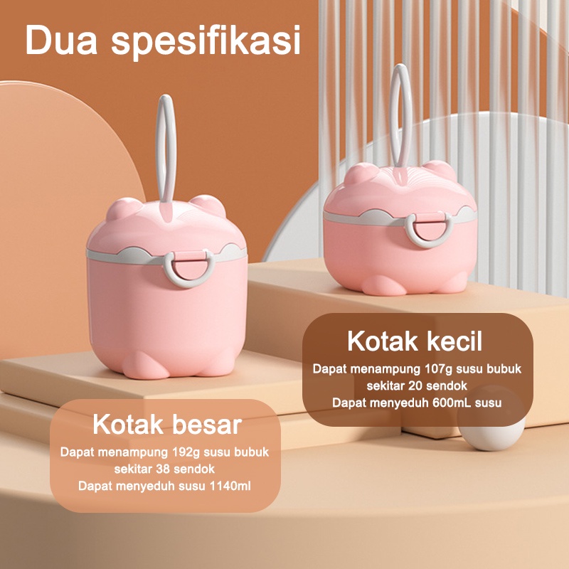 HIPPO LAND Kotak Penyimpanan Susu Bubuk Bayi Portabel Sealed Bentuk Bulat Mini 190