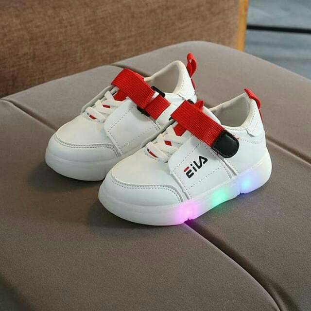 Sepatu anak lampu led import fila
