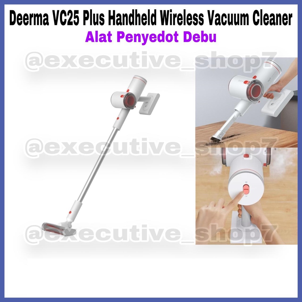 Deerma VC25 Plus Handheld Wireless Vacuum Cleaner - Alat Penyedot Debu - Garansi Resmi 1 Tahun
