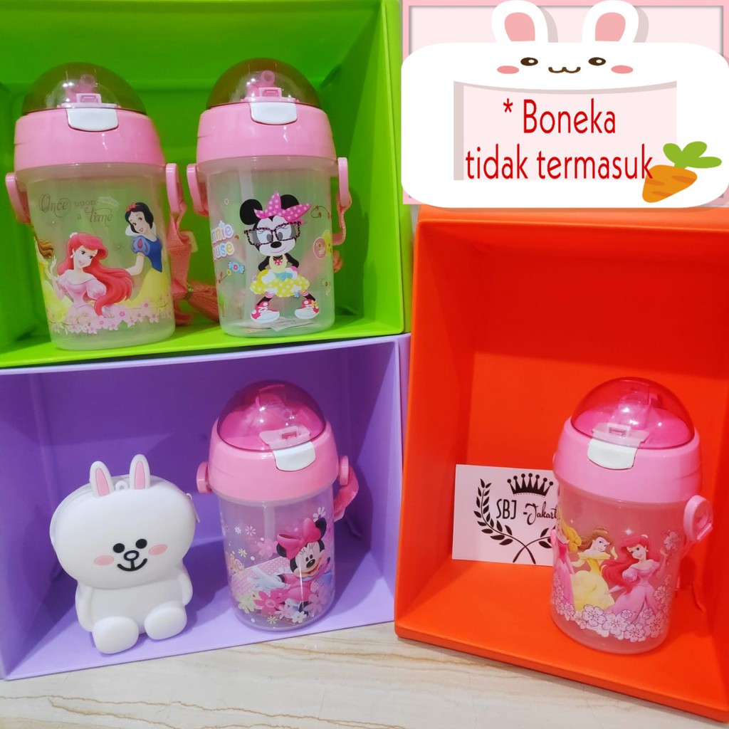 Botol air minum PLASTIK BPA Free 350 ml Karakter PRINCESS