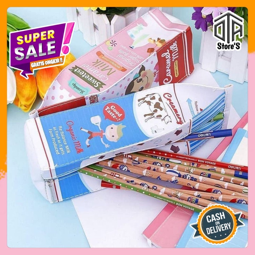 

Tempat Alat Tulis Lucu Imut Pensil Kotak Susu Dompet Wanita Panjang Sekolah Kantor Murah