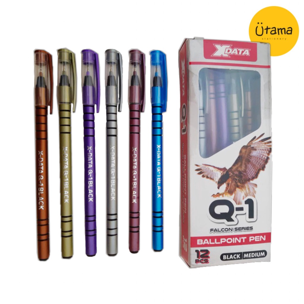 

Pulpen XData Falcon Q-1 Tinta Hitam (Grosir 12pc/Bolpen Q1 Q 1/Ballpoint/Bolpoint/Pena/Ballpen