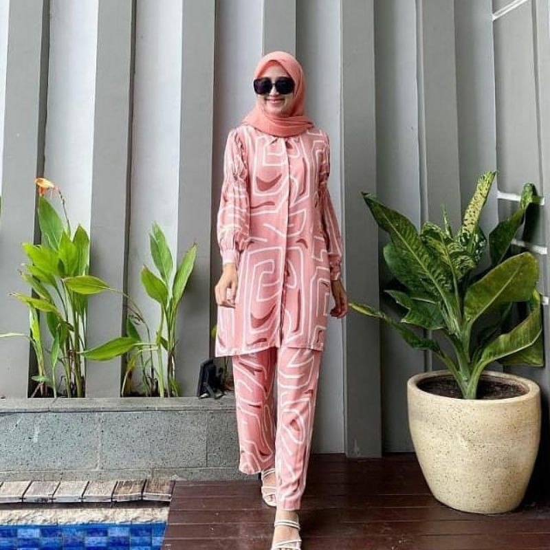 Nabila One Set, SETELAN WANITA, ONE SET TERBARU, BAJU TIDUR, ONE SET TERKINI, baju wanita, DRESS