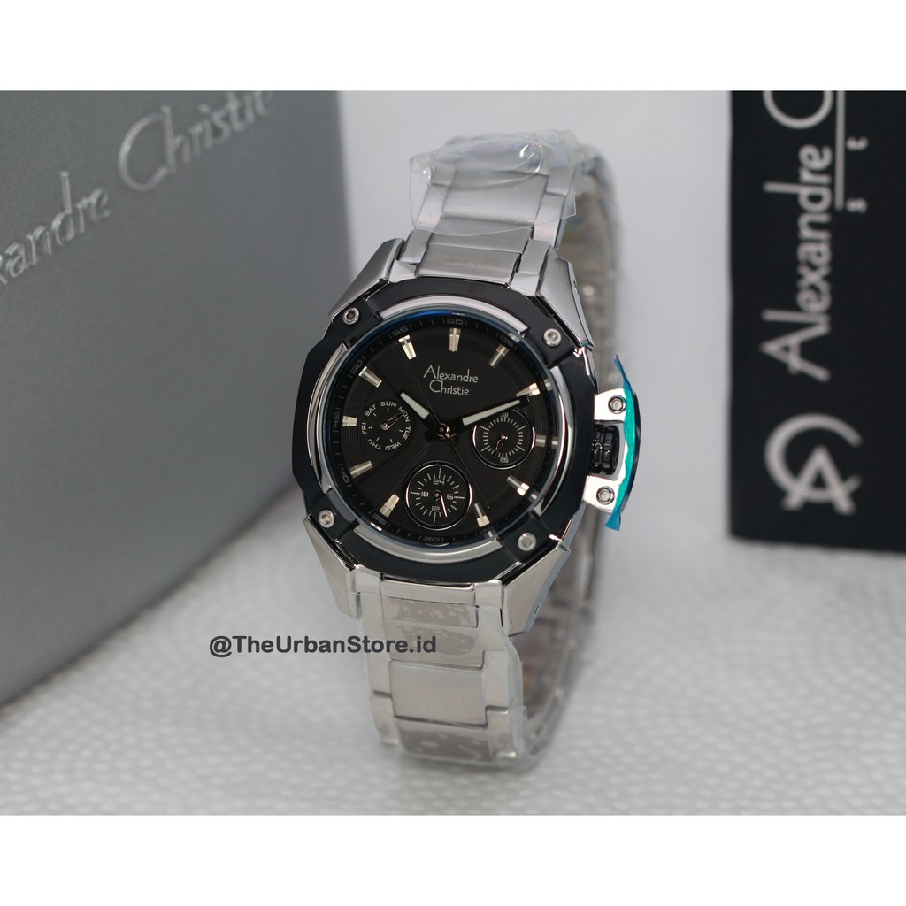 jam tangan alexandre christie 6225 wanita - silver black