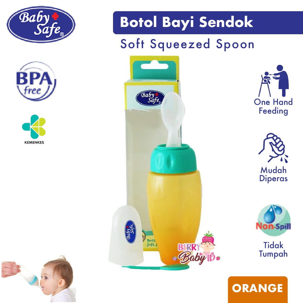 Baby Safe Botol Sendok Bayi Bottle Spoon Soft Squeeze BBS011 Berry Mart