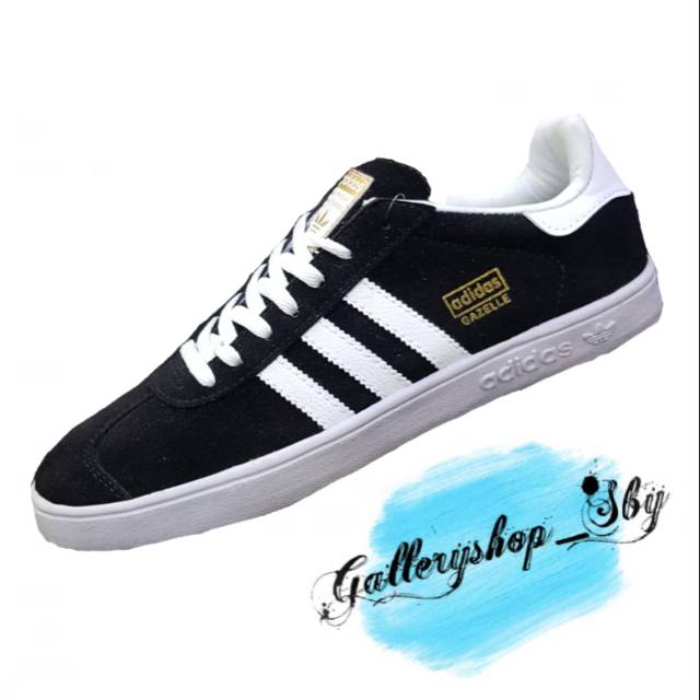 Sepatu Adidas Gazelle Black white Hitam Putih Navy France Biru Dongker Import Grade Original Murah