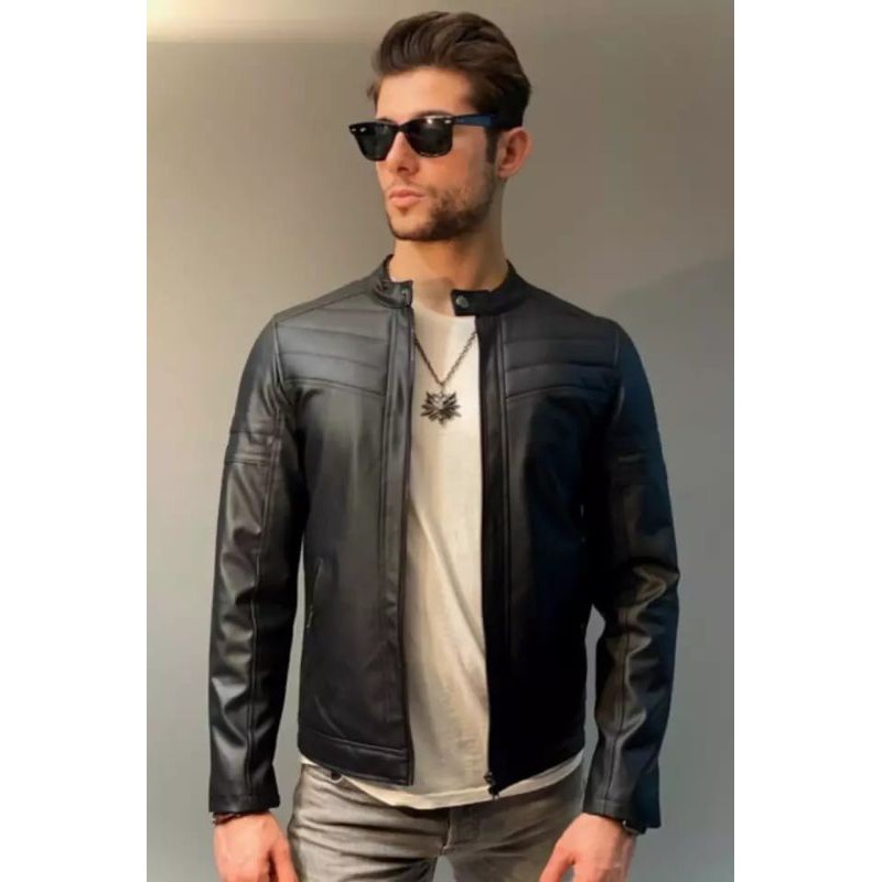 JACKET KULIT ASLI DOMBA | JAKET KULIT PRIA | JAKET KULIT MOTOR | JAKET KULIT WARNA HITAM