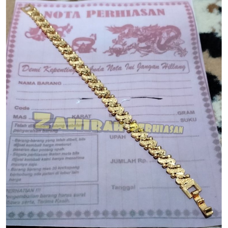 GELANG WANITA HONGKONG LAPIS EMAS 24 K PERHIASAN WANITA MASA KINI