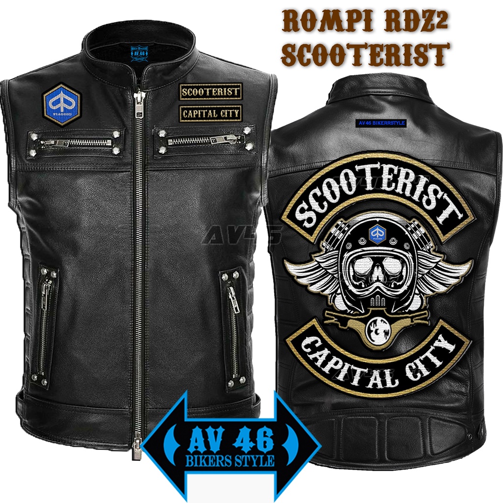 AV46 Rompi Bikers Patch logo Scooterist patch bordir club motor