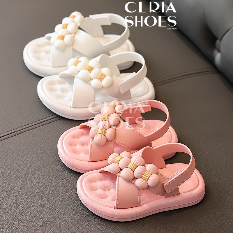 PVC Sandal Tali Jelly Anak Perempuan Rubber Jelly Empuk Elastis Motif Bunga Bahan Karet Tebal Non-Slip Anti Kaki Lecet Super Soft 1638