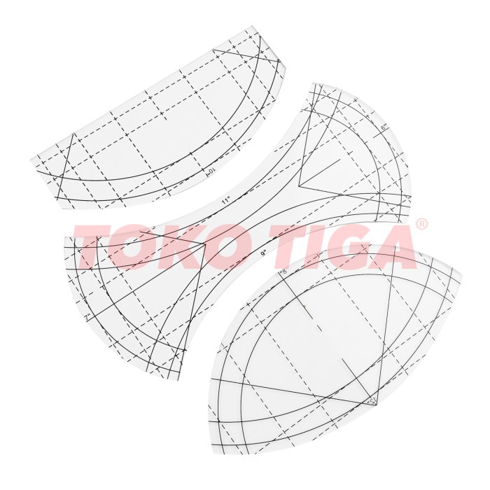 

Eklusif Penggaris / Quilting Template Model Curve Isi 3 Pcs (Qtskcu3) Murah