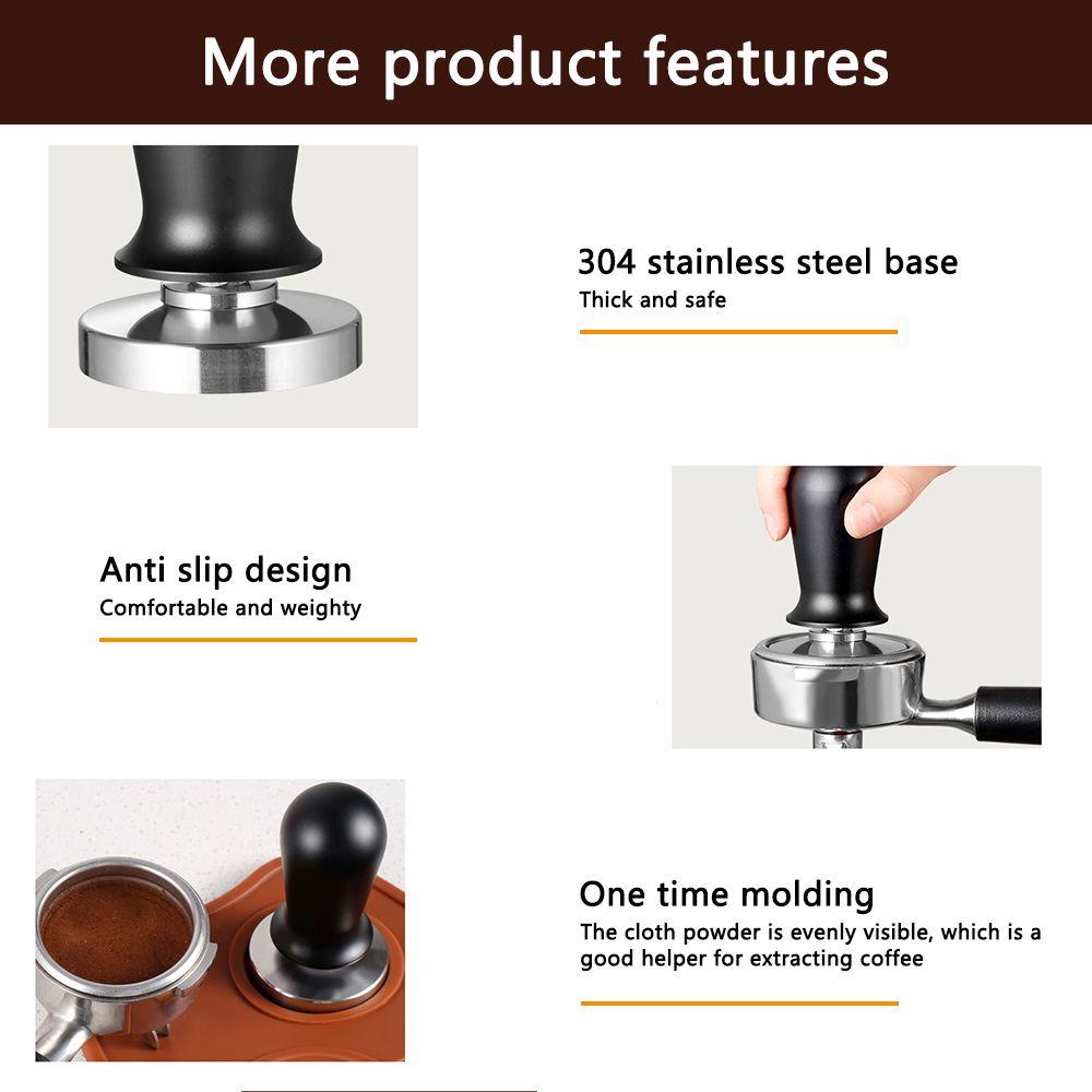 Solighter Calibrated Espresso Tamper Home Pressure Tamper Stainless Steel Alat Seduh Kopi Flat Base