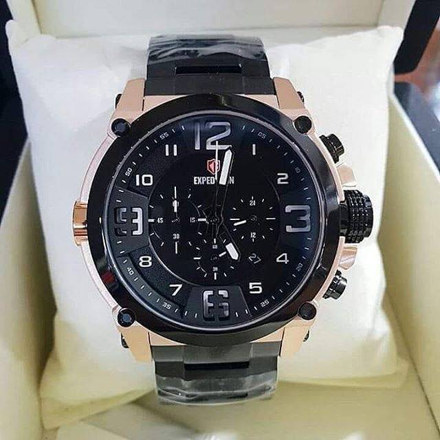 JAM TANGAN EXPEDITION PRIA E6605M BLACKROSEGOLD ORIGINAL