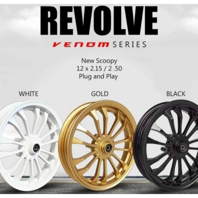 pelek racing vrossi revolve venom series honda new scoopy ukuran 215/250-12