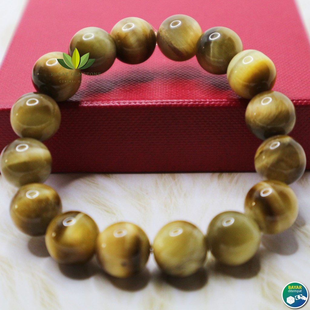 Gelang  Tiger Eye Madu / Tiger Eye Golden Honey 12 mm