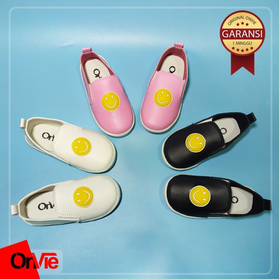 Sepatu Slip On Anak Perempuan Laki-laki Motif SMILE | Sepatu Onvie