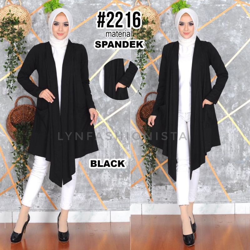 LYNFASHIONISTA-KARDIGAN WANITA PANJANG KAOS SPANDEK RAYON TEBAL ADEM MURAH/VIVIAN