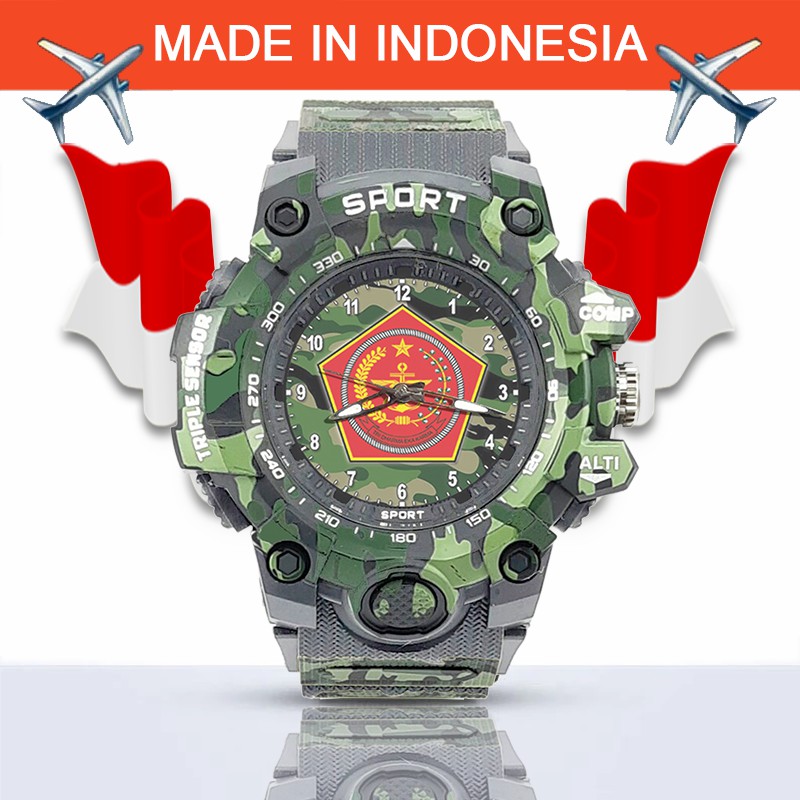 {Istimewa} Jam Tangan TNI (Tentara Nasional Indonesia) - Abu-Abu Water Resistant