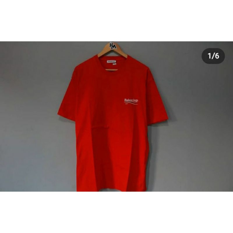 Tshirt balenciaga second branded original thrift