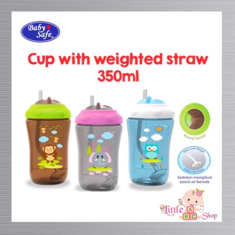 Babysafe Cup with Weighted Straw 300ml FS405 / Baby safe straw cup dengan pemberat / botol minum anak