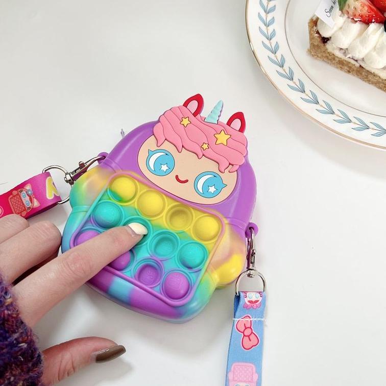 ➛ Cs Tas Jelly Karakter Lucu Tas Selempang Anak Import Resleting Bag Tas Anak Pop It Hello Kitty Tas