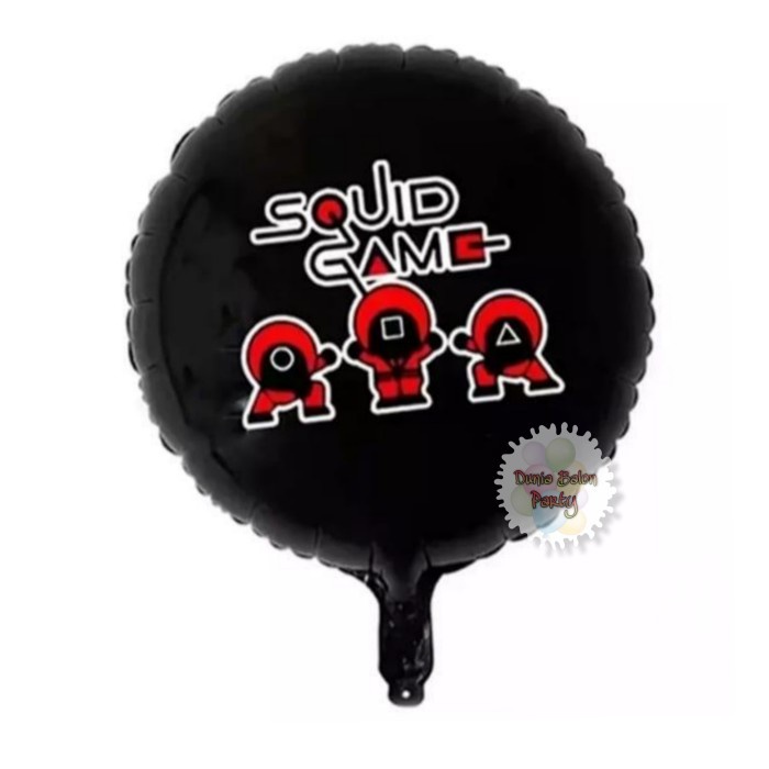 Balon Foil Bulat Squid Game / Balon Karakter Squid Game Bulat