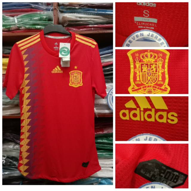 Jersey Spanyol Home Player Issue (PI) Climachill  Piala Dunia Import Premium Quality