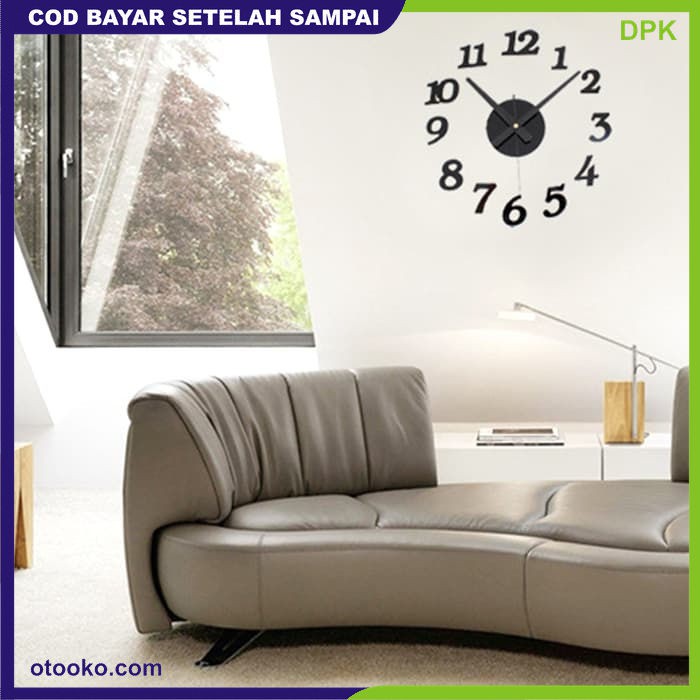 Jam Dinding Modern 3D Frameless Large Wall Clock DIY Dekorasi Dinding