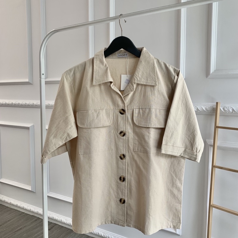 MSMO Somi Oversized Linen Shirt Outer / Atasan Wanita / Kemeja Wanita / Kemeja Linen / Top Wanita / Linen Shirt-8