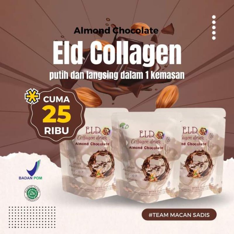 

ELD COLLAGEN DRINK ORIGINAL COKLAT ALMOND, STRAWBERRY & RASPBERRY + DNA SALMON