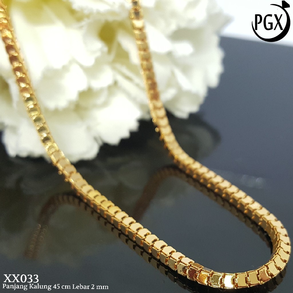 PGX Kalung Pria Wanita Xuping Milano Perhiasan Lapis Emas Aksesoris Fashion - XX033