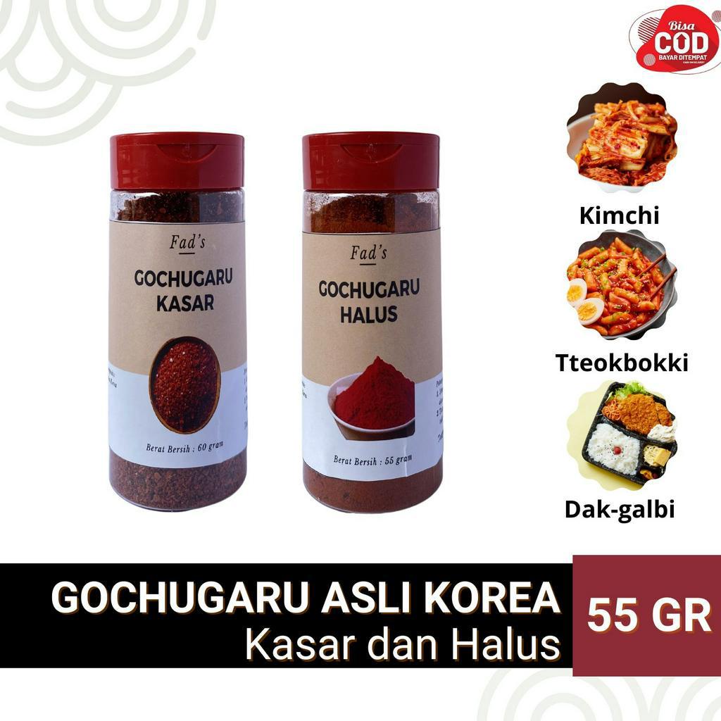 Gochugaru Kasar 55gr - Gochugaru Halus 55gr - Gochugaru Asli Korea - Gochugaru Botol