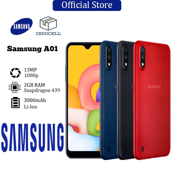 [TERBARU]Samsung Galaxy A01 - Internal 16GB/2GB RAM - Garansi Resmi - Hp Samsung Galaxy A01 Baru - Bisa COD