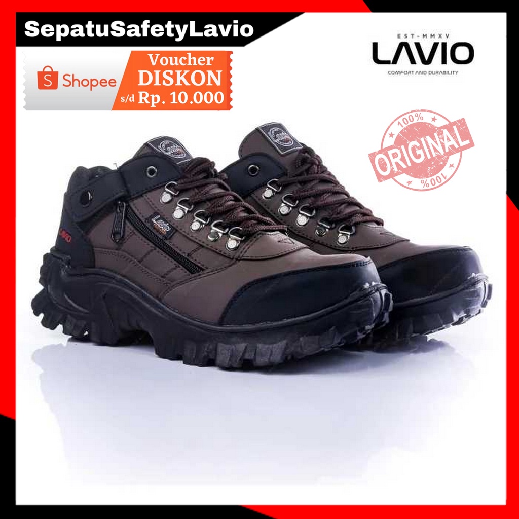 Safety shoes Sepatu Safety Pria sangat ringan anti Slip sepatu safety ujung besi safety boots Lavio 