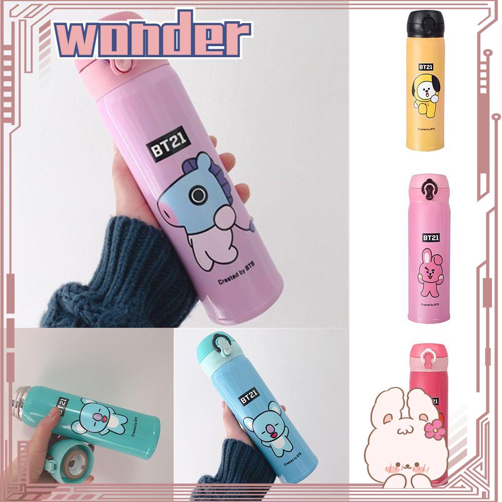 WONDERFUL Van Thermos Cup Tata Kpop BTS BT21 Vacuum Cups Cooky Rj Mang Chimmy Shooky Koya Water Bottle