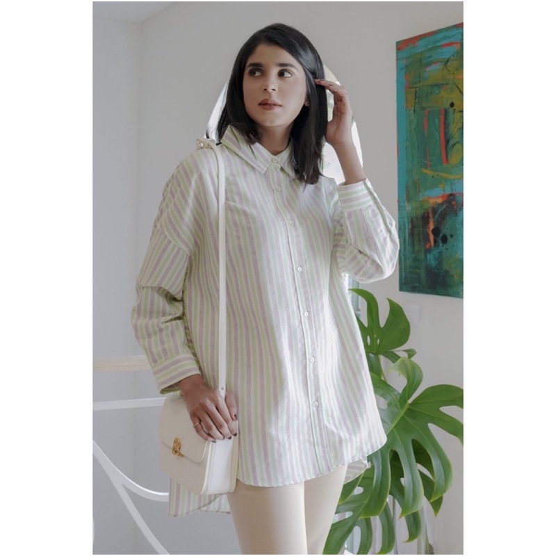 Eola shirt Benang jarum buttonscarves