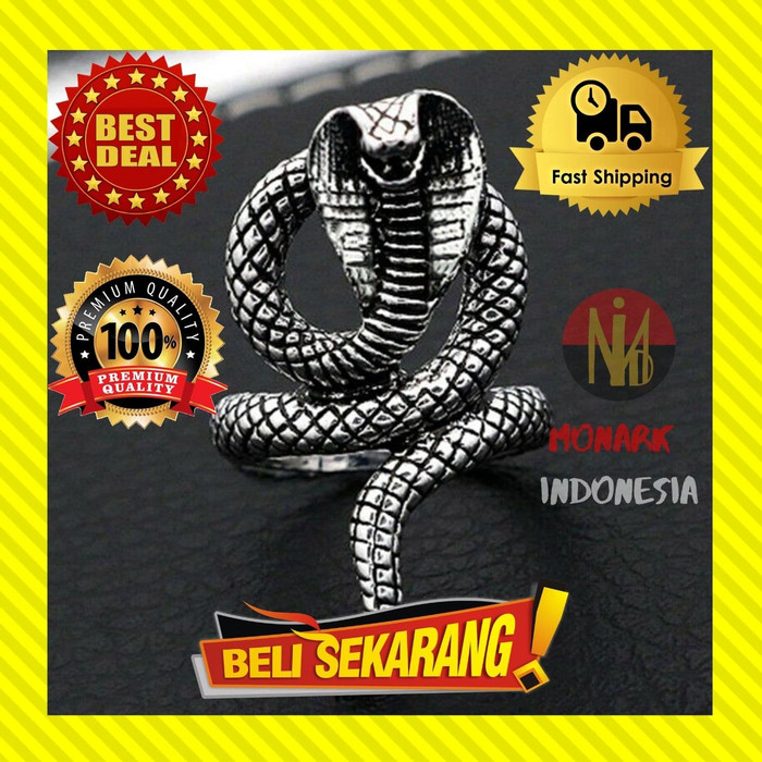 CINCIN PRIA TITANIUM ADJUSTABLE ULAR COBRA SILVER PERAK PREMIUM C85