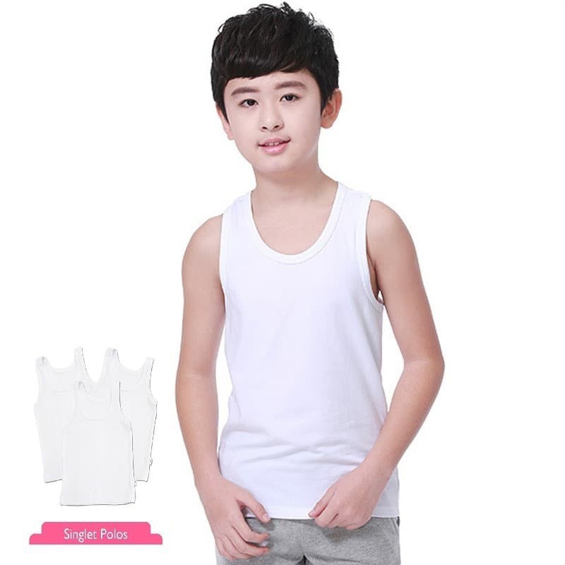 Singlet Kaos Dalam Anak Putih Polos Sekolah Anak SD
