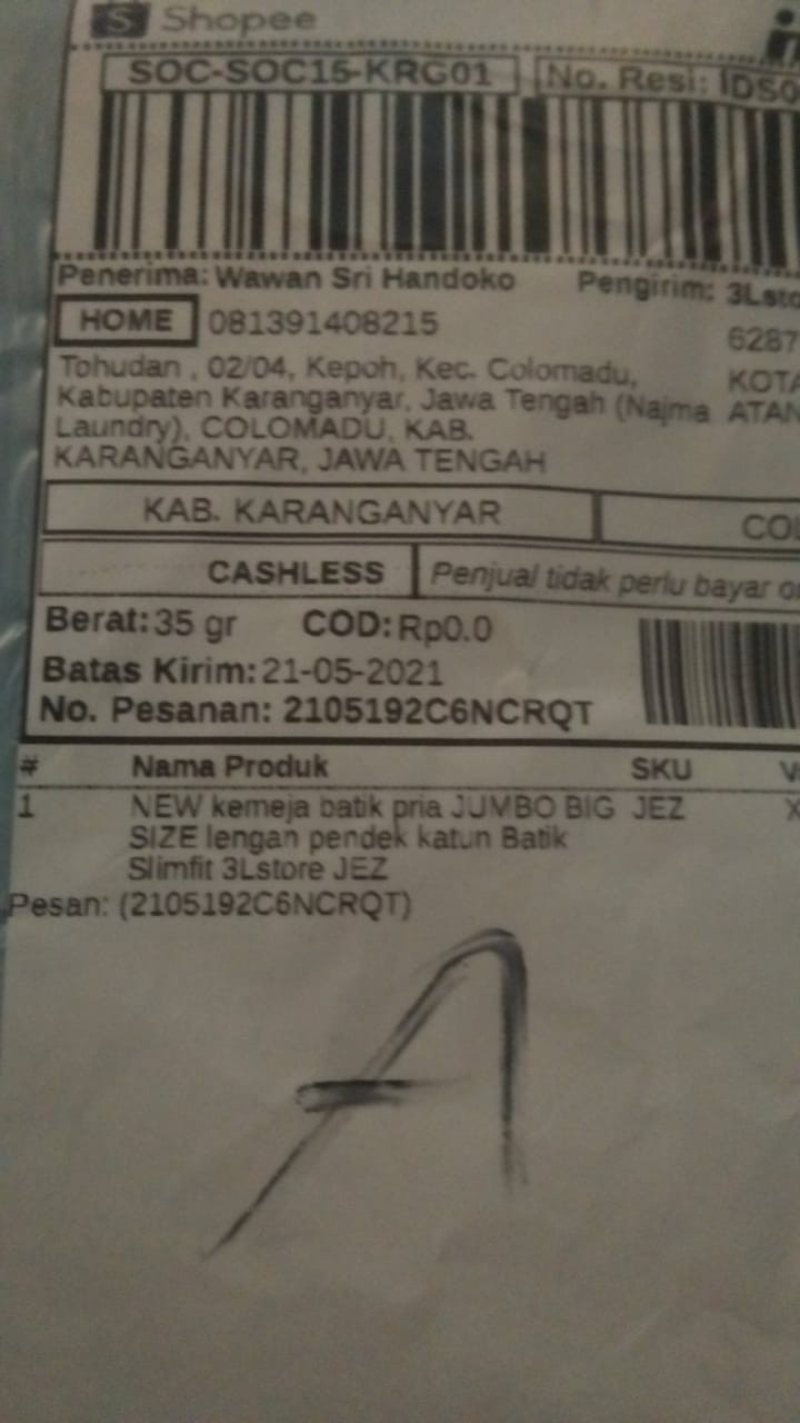 New Kemeja Batik Pria Jumbo Big Size Lengan Pendek Katun Batik Slimfit 3lstore Jez